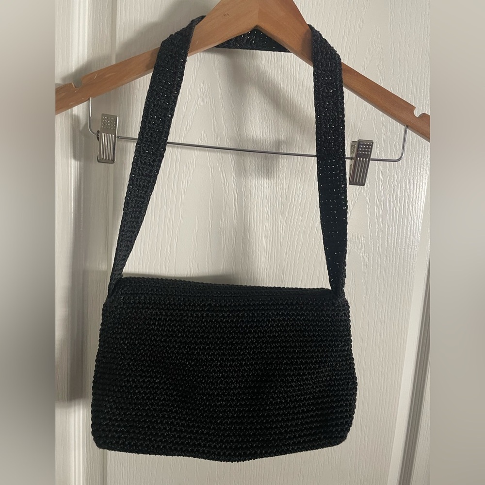 Elliott Lucca The Sak Black Crochet Shoulder Bag